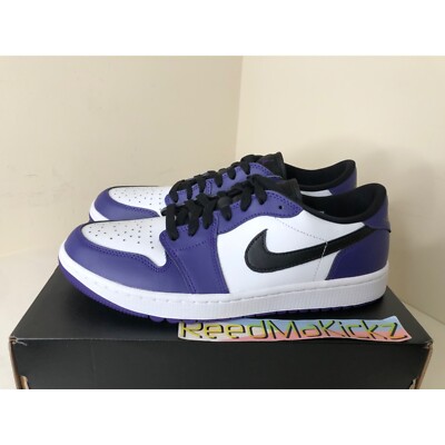 Jordan 1 Low Golf Spikeless White Court Purple Mens 12us DD9315  