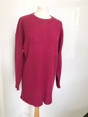 dark red jumper dress
