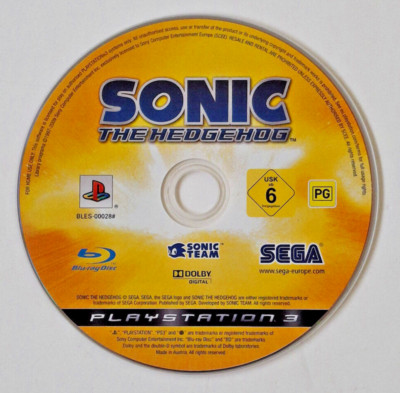 Playstation 3 PS3 Spiel Sonic The Hedgehog (nur CD)