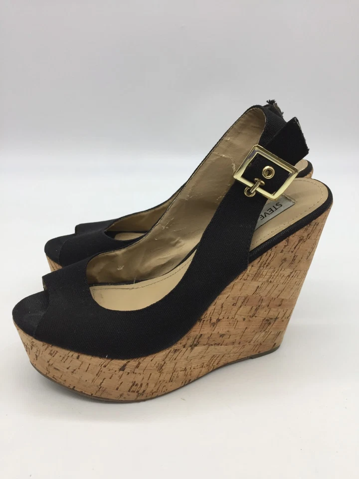 Steve Madden Wissper Mujer Alpargatas Negras Plataforma Cuñas Talla 7 Foto 2 de 4