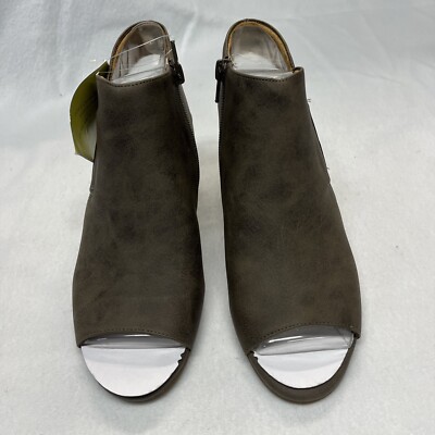 NWT Natural Soul Naturalizer DAPH 7.5M Mushroom Peep Toe , Side Zip  Ankle Boots