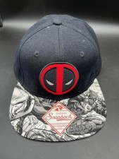 Deadpool Marvel Comics BioWorld Snapback Hat Cap Adult Black And White