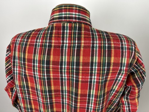 VTG 70s Five Brother Flannel Shirt Men Medium Red Plaid Outdoors Workwear USA - Picture 9 of 15