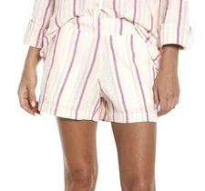 Gap Ladies Linen Short Size Large Dotted Sun Stripe