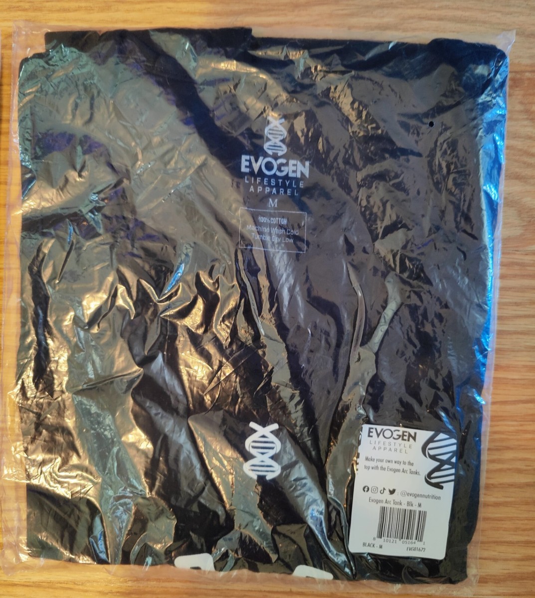 Evogen Arc Tank Top -bLOCK LOGO - BLACK - Sz M- Bodybuilding