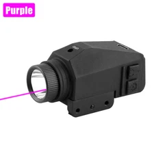 Rechargeable Flashlight Red/Green/Blue/Purple Laser Sight Pistol mount Rail