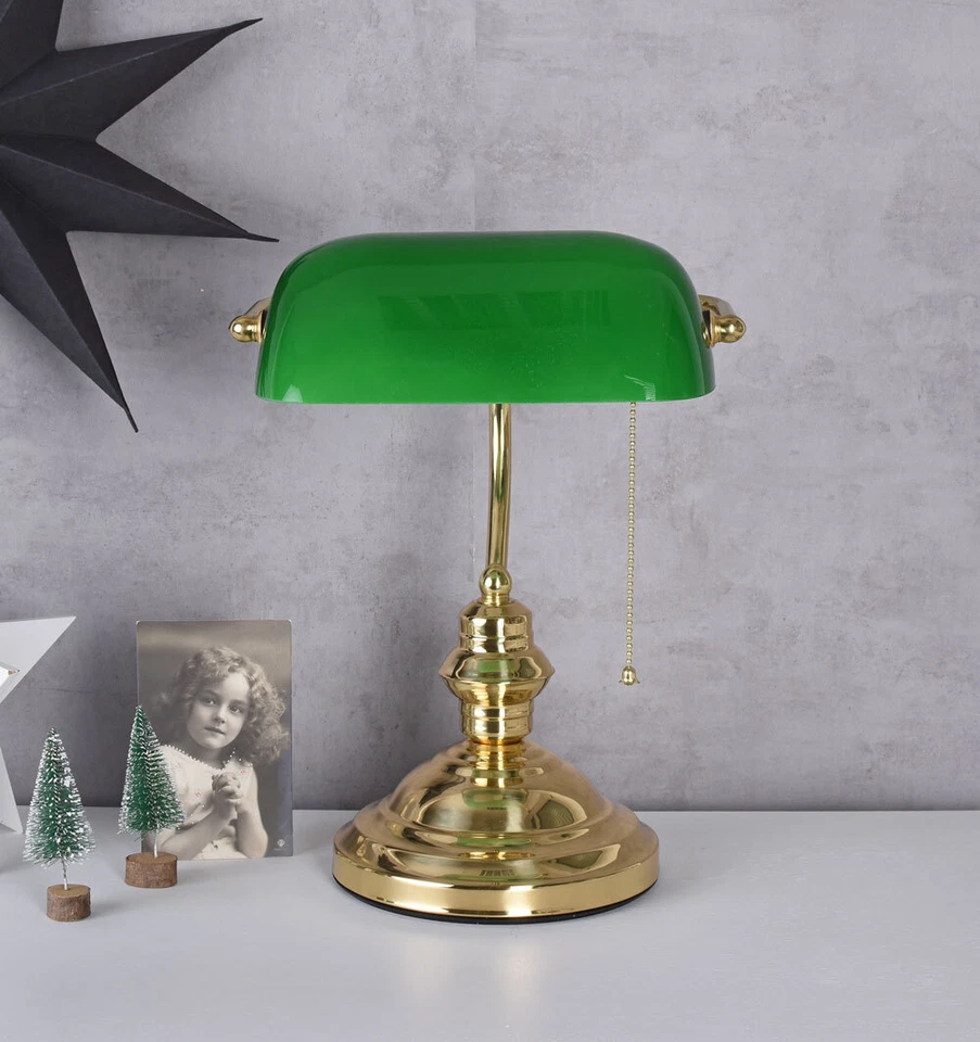 Leseleuchte Bankers Lamp Klassiker Tischlampe Messing Lampe Schreibtischlampe - Bild 4 von 4