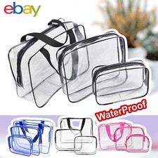 3 Piece Waterproof Travel Bag Set Cosmetic Transparent Makeup Toiletry kit Pouch