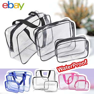 3 Stück Wasserdicht Reisetasche Set Kosmetik Transparent Make-up Kulturbeutel Tasche