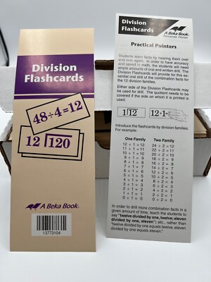 Division Flashcards 2nd Grade - 6th Grade abeka First Edition 316 Pages