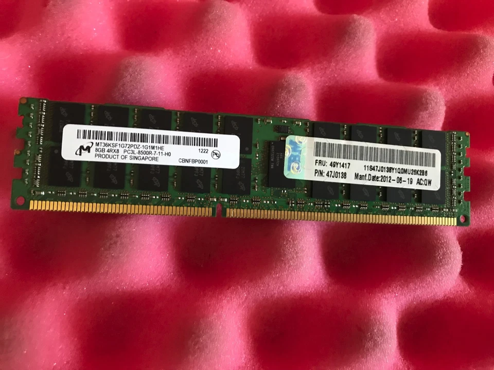 47J0138 FRU 49Y1417 IBM 8GB PC3L-8500R DDR3-1066 4Rx8 1.35v ECC Memory DIMM - Image 1 of 1