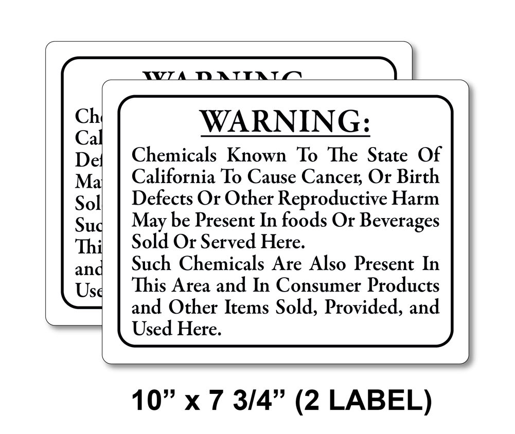 CA Prop 65 Warning Labels(2) | eBay