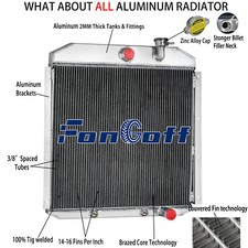 3-Row Cooling Radiator For 1955 1956~1959 GMC Truck 4.4L 5.2L 5.3L 5.7L 6.1L