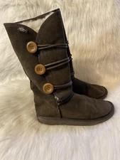 Emu Wool Boots Womens Size 7 Mens Size 6 Brown Button Up Shoes