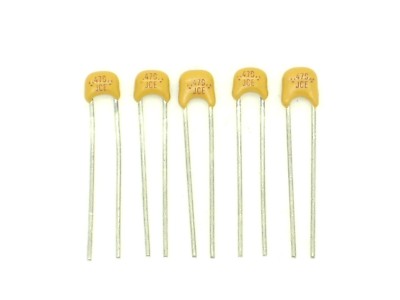 5x Keramik-Kondensator 47pF, 63V-,ca.3,8x2 RM2,5 470 JCE (Kerko)T287