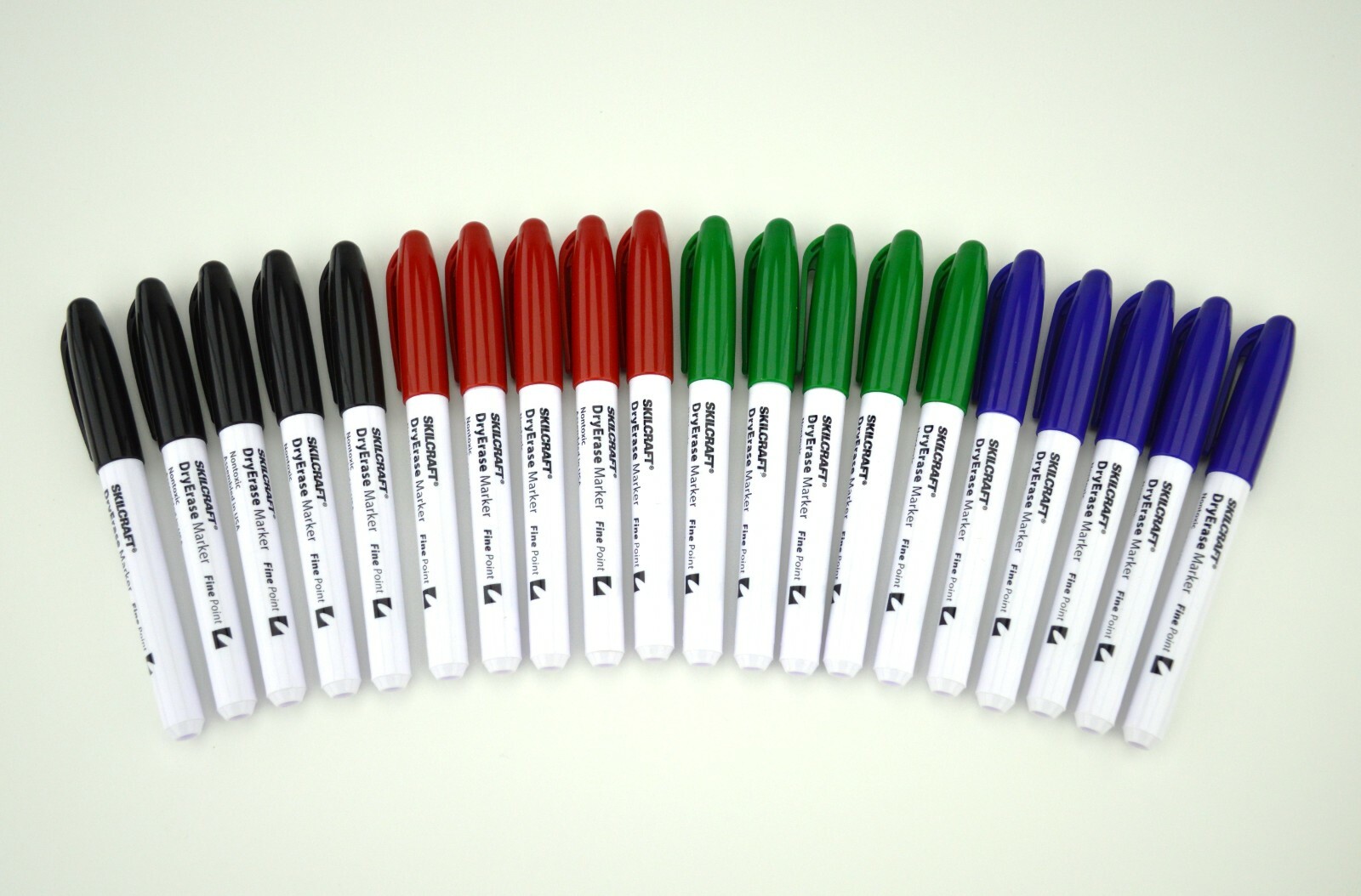 20 Skilcraft Dry Erase Marker, Fine Point Tip, 5 ea Black, R