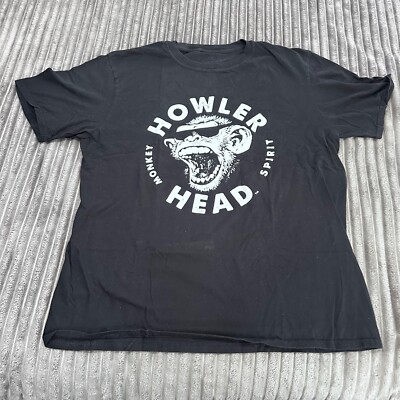 Howler Head Whiskey T-Shirt Mens  L Black Monkey Head Graphic