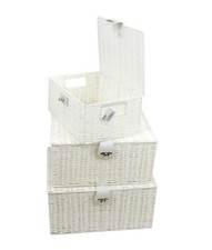 Strong Resin Picnic Gift Storage Hamper Basket Box With lid & Lock