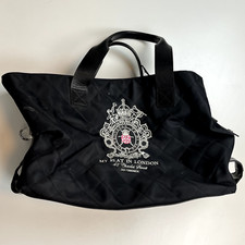 My Flat In London Black Nylon And Pink Snap Closure At Top Large Tote Bag