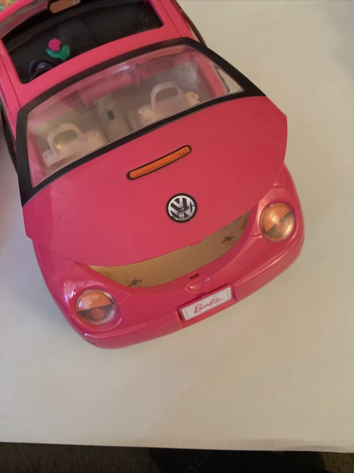 Barbie VW Volkswagen Beetle Bug Pink Car 2000 Mattel Foto 4 de 4