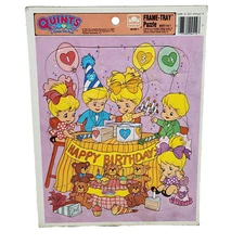 VINTAGE 1990 TYCO QUINTS HAPPY BIRTHDAY PARTY FRAME TRAY PUZZLE COMPLETE GOLDEN