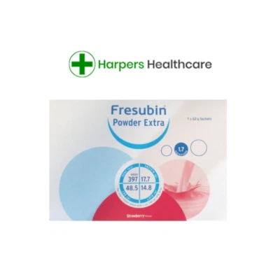 FRESUBIN POWDER EXTRA SACHETS 14 x 62g sachets - STRAWBERRY - FREE P&P