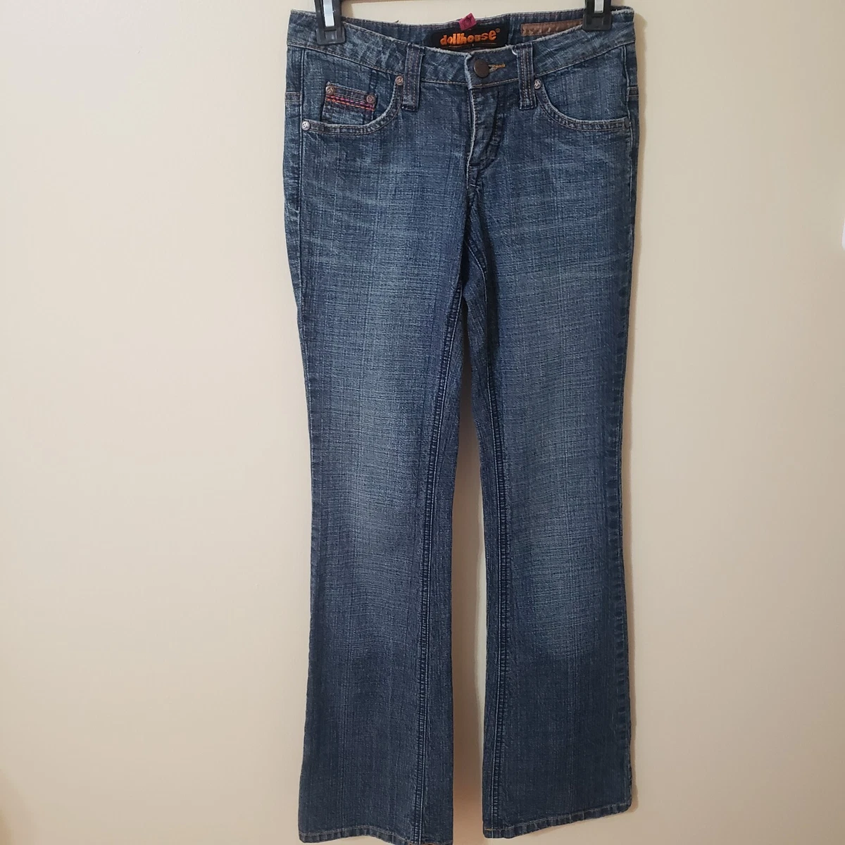 Dollhouse Jeans Size 0 Juniors Embroidered Pockets Low Rise Inseam 32 Inches