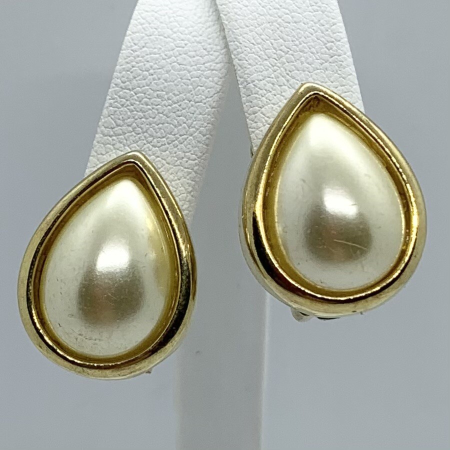 VTG KJL KENNETH JAY LANE GLASS TEAR DROP PEARL CH… - image 2