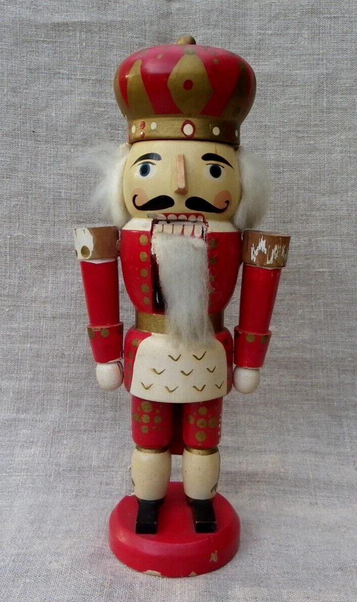 Figurine Casse-Noisette Vintage En Bois Rouge - Avec Billet Houston Ballet 1994