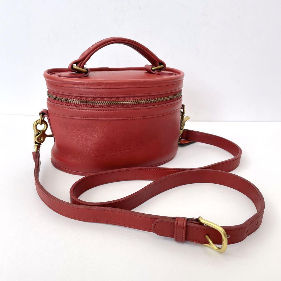 Coach 9955 Shoulder bag Handbag 2Way Vintage Old Red Leather 