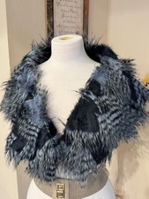 Faux Fur Wrap Fancy feather Shawl Wrap 46 x7 Handmade 003