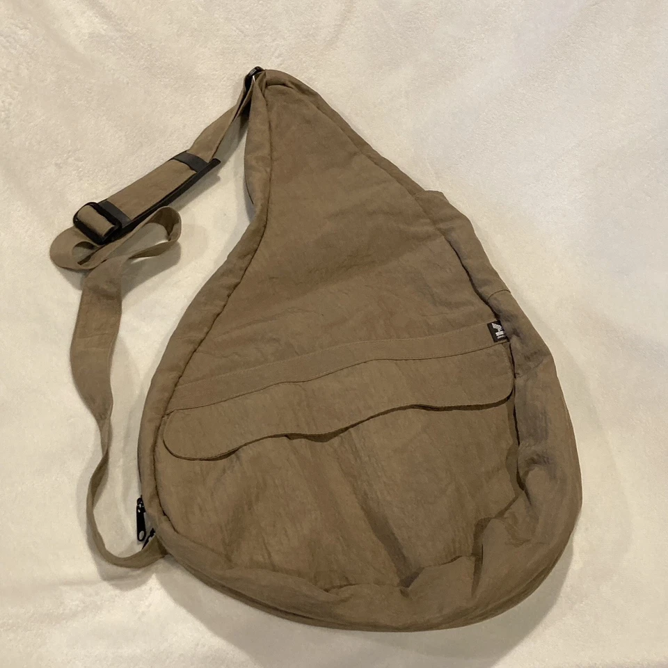AmeriBag EE. UU. Bolso Espalda Saludable Nylon Bandolera/Mochila XL Taupe Oliva Viaje Foto 2 de 4