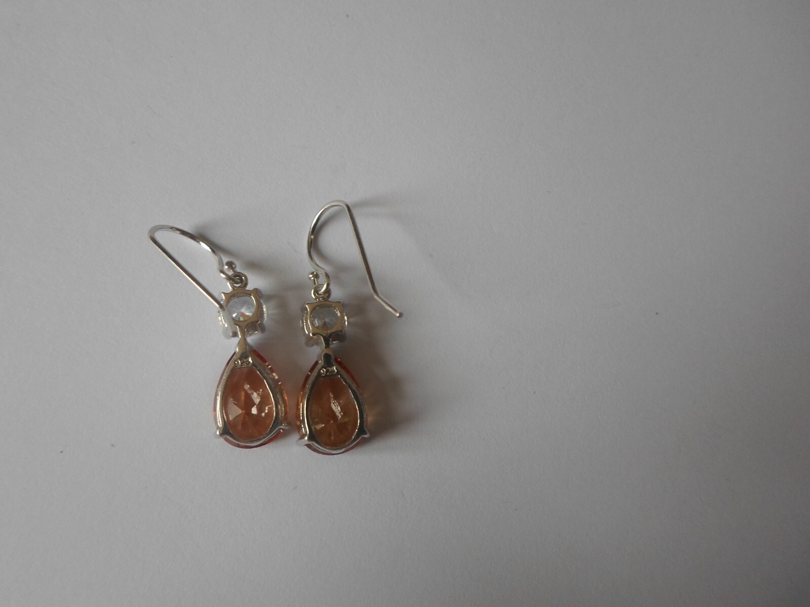 solid silver, orange stone and faceted zirconium … - image 3