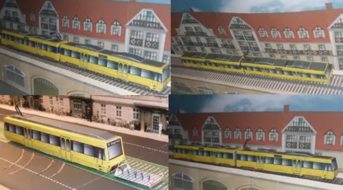 Straßenbahn Stadtbahn Baden-Württemberg! Kartonmodell! Bausatz! Bastelbogen!