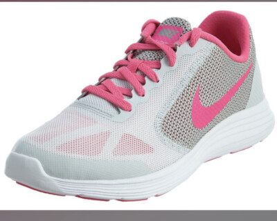 Nike Revolution Athletic Running Shoes Womens Size 11 819303-002 Gray  White
