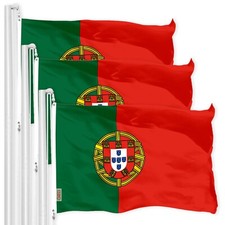 NEW G128 Portugal Flag 3-Pack 3x5 FT, Portuguese Printed 150D Polyester