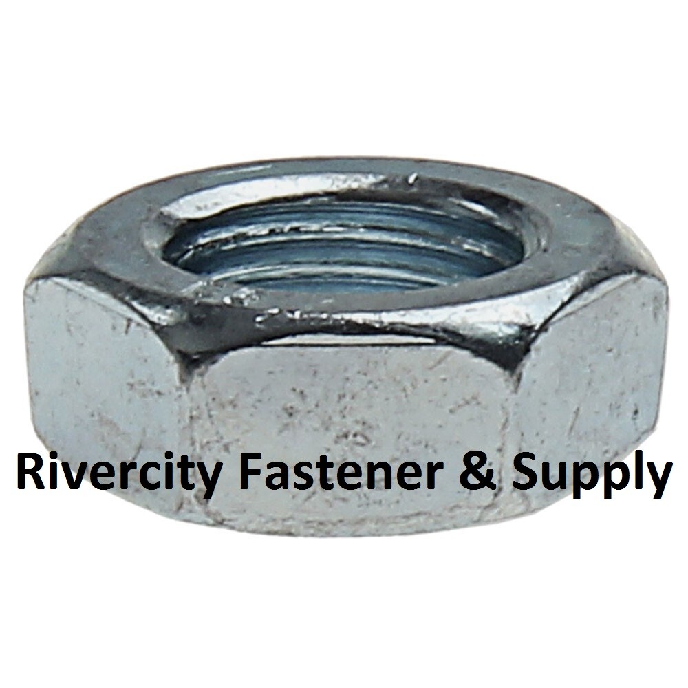 Lot De 50 écrous Hexagones Minces 9/16-18 - Acier Zingué, Type Jam/half Nut
