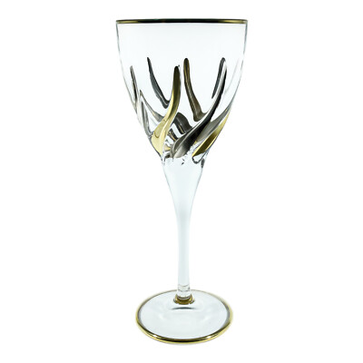 Murano Weinglas handbemalt Gold Silber Venedig Italien