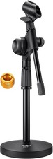 Moukey Mic Stand Desk Adjustable Tabletop Microphone Stand with Non-Slip Mic Cli