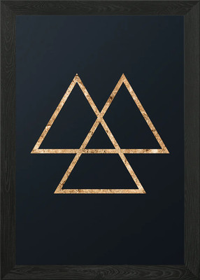 Gold Sacred Geometry Glyph Framed Wall Art Poster Canvas Print Picture