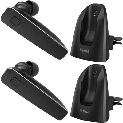 2x Hama Mono Bluetooth Headset + Ladestation Einohr Auto Smartphone PC Notebook
