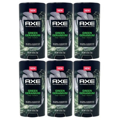 6 Pack - AXE Fine Fragrance Green Geranium Deodorant, Cedar & Patchouli, 2.6oz