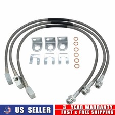 Front Rear Stainless Steel Braided Brake Hoses For Jeep Cherokee Xj Wrangler Yj