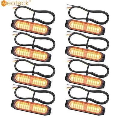 8x LED Frontblitzer Warnleuchten Blitzlicht Strobe Leuchte 12/24V LKW Blinklicht