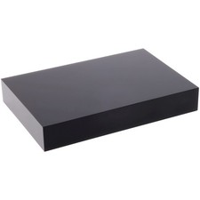 Plymor Black Polished Acrylic Rectangular Display Block, 1" H x 6" W x 4" D