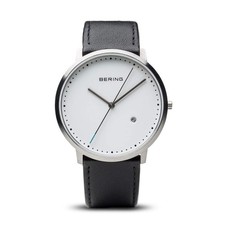 Image of BERING Unisex Quartz Watch 39 mm Stainless Steel Case and Dial Calfskin Strap