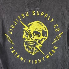 Tatami Fightwear Shirt Mens Medium Black Jiu Jitsu Skull Graphic BJJ Training