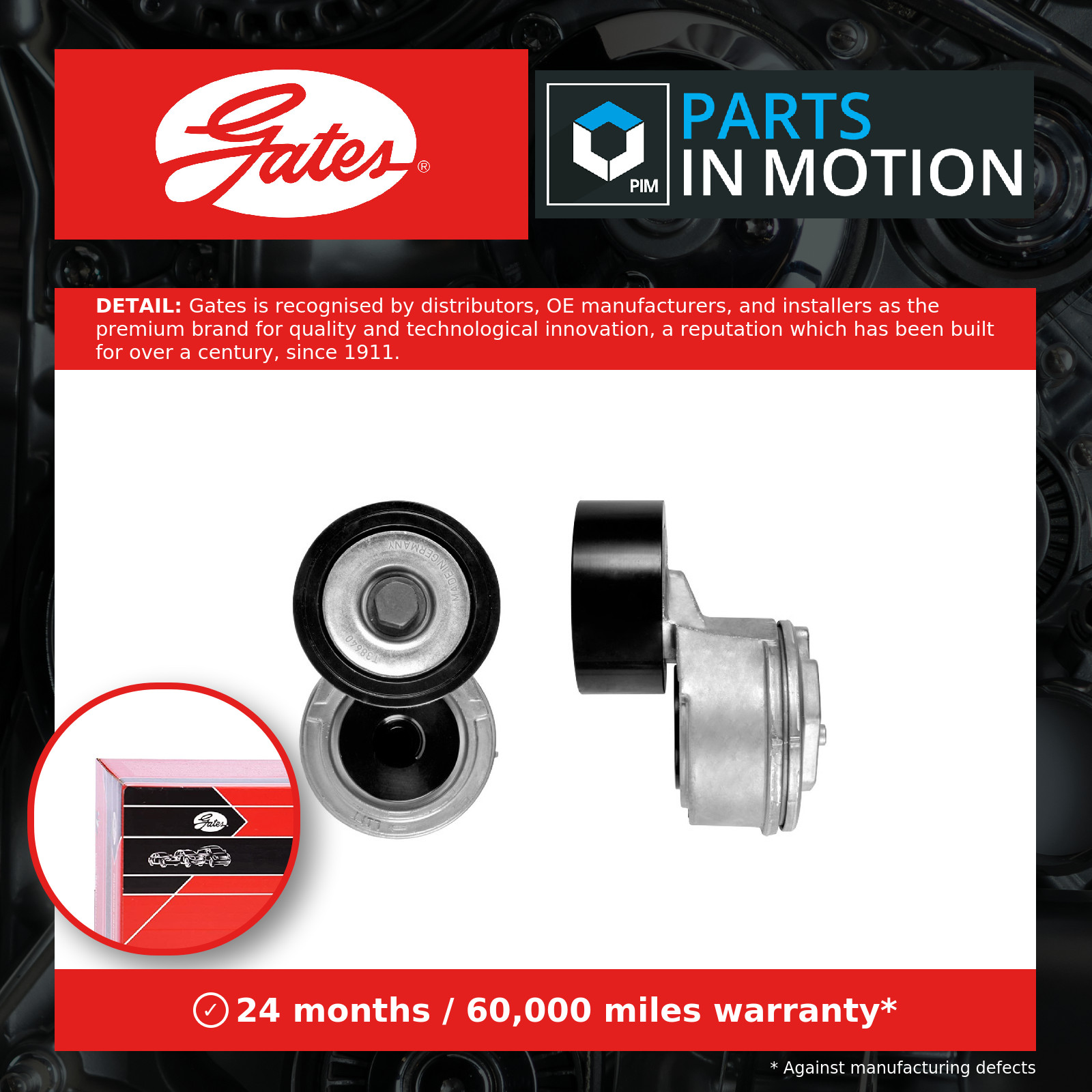 Aux Belt Tensioner T38640 Gates Drive V-Ribbed 9062003770 9062004570 9062005970 - Image 2
