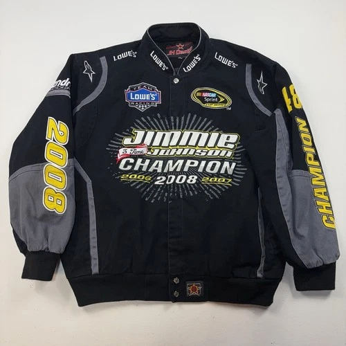 JH Design Jacket Mens 2XL Black Bomber Jimmie Johnson Champion Racing 48 Snap - product listing photo