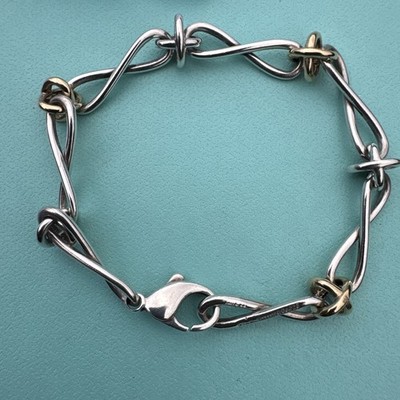 Tiffany Co Paloma Picasso Sterling Silver 18K Gold Infinity X